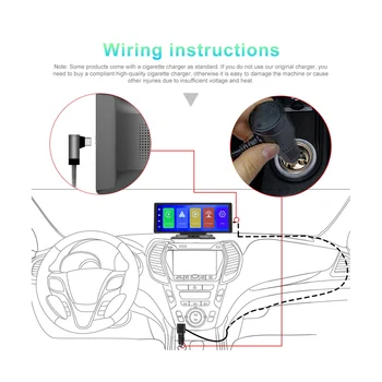 10.26 Palec Bezdrôtové Carplay & Android Auto Auto Stereo s Hlasovým ovládaním, FM Vysielač Bluetooth Mirrorlink Multimediálne
