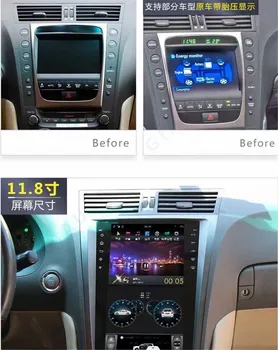 11.8 palcový Auta GPS Rádio Navigácia Na LEXUS GS 2004-2011 Auto DVD Prehrávač obrazovka, Vertikálne Stereo Podporou Android Carplay Prijímač