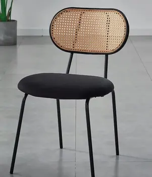 11 Ratan jedálenské stoličky Nordic domov jednoduché stoličky v jedálni štúdia návrhára tabuľky, stoličky železa mäkká taška ratan stoličky