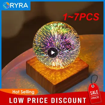 1~7PCS Romantický 3d Ohňostroj Crystal Ball Lampa Farebné Atmosféru stolná Lampa Tvorivé Hviezdne Nebo Led Dekoratívne Lampy Nové