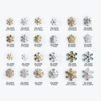 20pcs Zliatiny Snowflake Vianočné Nechty Umenie Charms Crystal Kamienkami Nail Art Klenot Pre Vianočné Manikúra Dekorácie