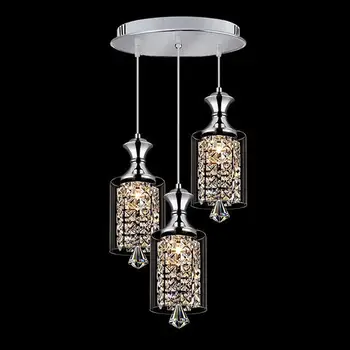 3-Svetlá Moderné Crystal Prívesok Luster Luxusné Sklenené Stropné Lampy, Reštaurácia, Bar Izba Dekor