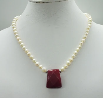 6-7MM Prírodná Biela Usadenina Perlový Náhrdelník, Semi Klenot, Prívesok, Klasické talianske Šperky 17