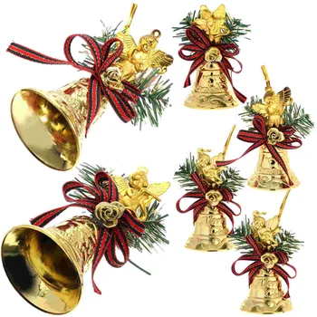 6 Ks Vianočný Zvonček Prívesok Ozdoby Na Vianočný Strom Decor Zvony Plastové Strany Prop Zavesenie