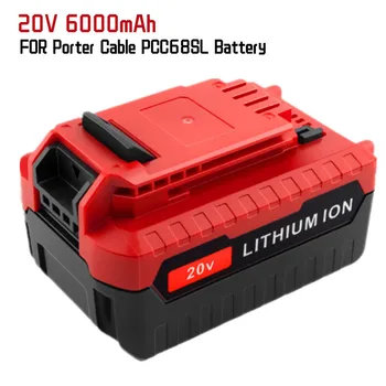 6000mAh 20V MAX Lithium-Ersatz Batterie für Porter Kabel 20V PCC685L PCC680L PCC682L Bezdrôtový Werkzeuge