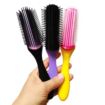 9-Riadok Detangling HairBrush Dvojité Bočné Ovládanie Hrane Hrebeňa Rovno Kučeravé Mokré Vlasy, Pokožku Hlavy Masáž Kefou