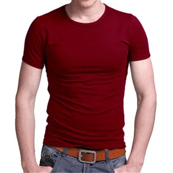 A1516 nové-krátke rukávy T-shirt pánske trend verzia kolo krku farbou mládež pol-rukávy T-shirt