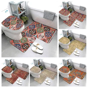 Anti-slip Vaňa Rohoží, Kúpeľňa so sprchovým Kútom Mat Dekoratívne Absorpčné Nohy Mat Vstup Vaňou, wc koberec Maroko vintage Persia boho