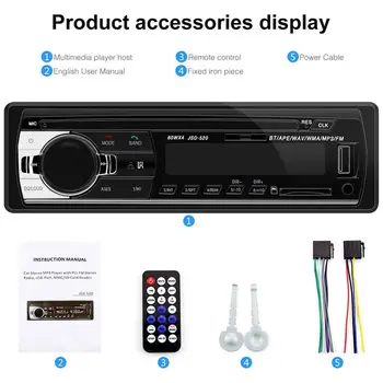 Autorádio Zvuk Bluetooth Stereo MP3 Prehrávač, FM Prijímač 60Wx4 s Diaľkovým ovládaním AUX/USB/TF Karty V palubnej doske Auta