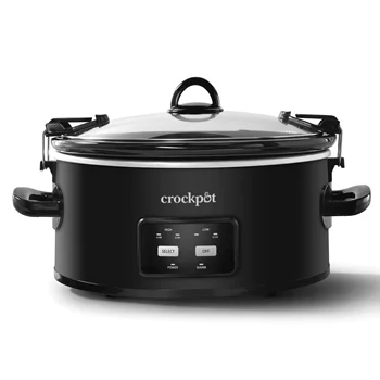 Crockpot™ 6-Litrovú Cook & Carry Pomaly Sporák, One-Touch Ovládania, Matná Čierna