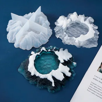 DIY Crystal Epoxidové Formy Ľad Sneh Sopky Formy Horské Jazero Popolník Silikónové Formy