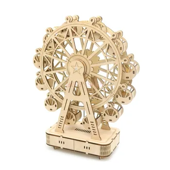 diy technológie malých výrobných hodinky music box rotujúce Ruské koleso troch-dimenzionální ručne zmontované model darček k narodeninám