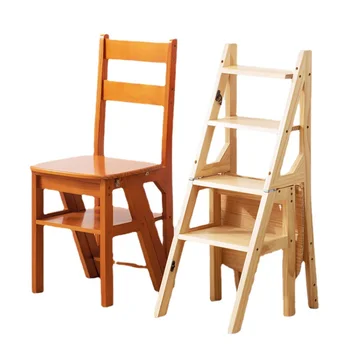 Domácnosti rebrík stoličky skladacie dual-purpose rebrík stolice indoor lezenie, schodisko, multifunkčný masívneho dreva rebrík stoličky