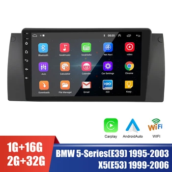 Dotykový Displej Android 10.1 autorádia 9 Palcové GPS, Bluetooth, WiFi 2 Din Pre BMW 5-Series(E39) 1995-2003 X5(E53) 1999-2006 Multimediálne