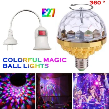E27 Mini Rotujúce Magic Ball Svetlo Rgb Projekčnej Lampy Party Dj, Disco Ball Svetlo Pre Vnútorné Strany Ktv Bar Stage Svadobné Osvetlenie