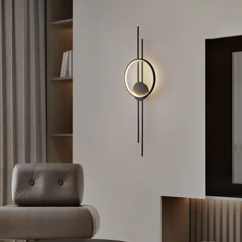 Gold Black Mosadzné LED Nástenné Svietidlá Salón Jedálenský Atmosféru Spálne Minimalistický Lampa Sconce 3 Vymeniteľné Stmievanie Art Deco