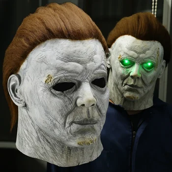Horor Michael Myers LED Halloween Masky Cosplay Strašidelné Vrah Plnú Tvár Latex Prilba Strany Kostým, Rekvizity Nové 2020