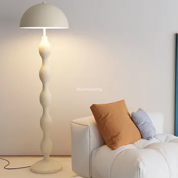 Huby Autor Stojí Poschodí Lampa Polovice Storočia Minimalistický Dizajn Light, Biele Estetické Lampara De Pie Obývacej Miestnosti Dekorácie