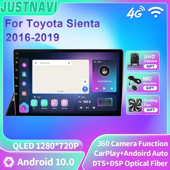 JUSTNAVI autorádia Pre Toyota Sienta 2016-2021 Android 10 Carplay DSP 2 Din Žiadne DVD Multimidia Video Prehrávač, Navigácia GPS QLED