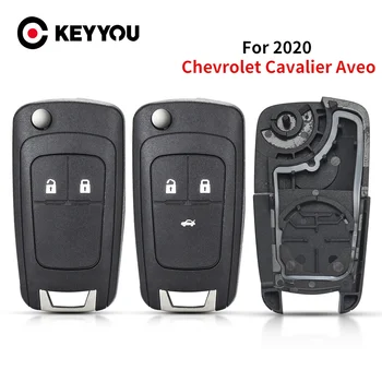 KEYYOU 10pcs/veľa Flip Skladacie Kľúča Vozidla Shell Pre 2020 Chevrolet Cavalier Aveo 2 3 Tlačidlo HU100 Čepeľ Nový Náhradný Kľúč Prípade Fob