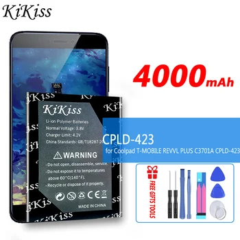 KiKiss výkonnú Batériu CPLD423 CPLD 423 4000mAh pre Coolpad T-MOBILE REVVL PLUS C3701A CPLD-423 Batérie
