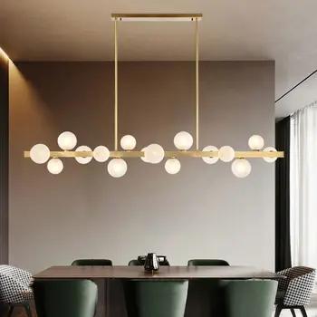LED Luster Pre Jedáleň, Kuchyňa, Obývacia Izba, Spálňa Stropné Svietidlo Moderného Dizajnu Zlaté Sklenené Gule G9 Prívesok Svietidlá
