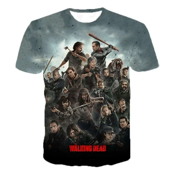 Letné Walking Dead 3D Tlač T-Shirts Muži Ženy Horor Módne Príliš Krátky Rukáv O-Neck T Shirt Deti Tees Oblečenie, Topy