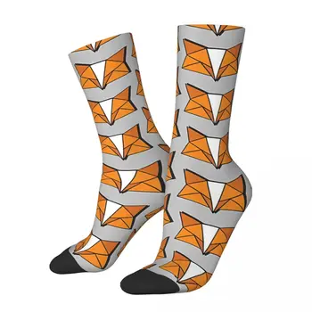 Lišácký Fox Zábavné pánske Ponožky Retro Fox Cartoon Zvieratá Hip Hop Bežné Posádky Ponožky Darček Vzor Vytlačené