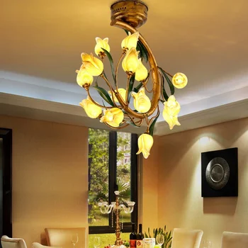 Lustre Svetlá LED Nordic Železa, Skla Tulipán Prívesok Lampy, Stropné Osvetlenie Foyer Spálňa Jedáleň Dizajn štýl dekorácie