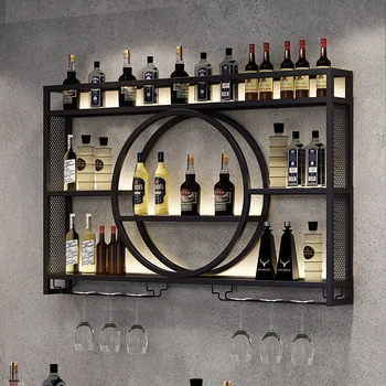 Luxusné Víno Kabinet na Stenu Zobraziť Skrinke, Obývacia Izba Zlaté Víno Predviesť Fľaša Rack Skladovanie Bar Nábytok
