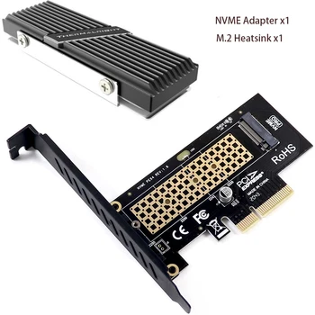 M. 2 NVMe SSD NGFF Do PCIE X4 Adaptér M Key Card Podpora PCI-e slot karty PCI Express 3.0 2230-2280 Veľkosť M2 Adaptér s Hliníkový Chladič
