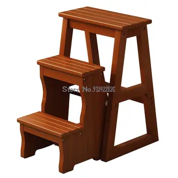 Masívneho dreva skladací rebrík multifunkčné domácnosti indoor lezenie stolice jednoduchý krok rebrík krok tri-krok rebrík zahusťovanie