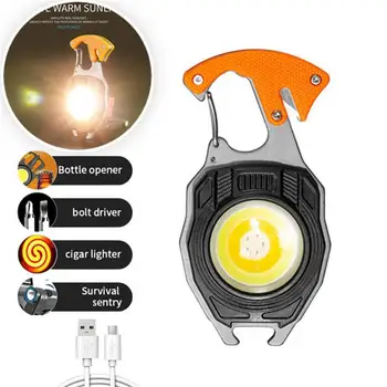Mini LED Baterka Keychain Svetlo Multifunkčný Prenosné KLASU Camping Baterky USB Nabíjanie Práce Svetlá rybárske Lanterna