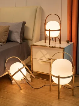 Moderné Stolové Svietidlo Japonský Dizajn Zen Drevené Umenie Led Poschodí Lampa Bar Čajový Dom Spálňa Posteli Stolná Lampa Domova Tabuľka Svetlo