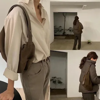 not1ng písomné knedľa taška kórejský ramenný kožený podpazuší taška nika taška semiš prímestských taška