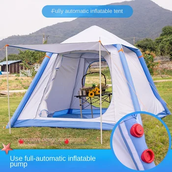 Nový, Plne Automatický Outdoor Camping Veľký Park Double Decker Dvojité Nafukovací Stan Rýchle Otvorenie Pribrala Nepremokavé Zariadenia