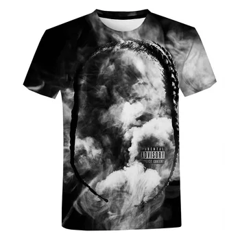 Nový POP DYMU T-Shirt pánske Rapper 3D Tlač pánske, dámske Krátky Rukáv Fashion Street Nadrozmerné T-Shirt Hip Hop Topy