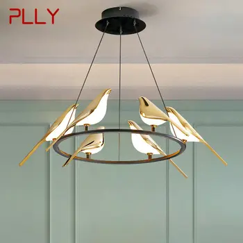 PLLY Nordic Prívesok Lampa Moderného Vintage Kolo LED Vták Svetlo Kreatívny Dizajn, Dekorácie Pre bývanie, Jedáleň, Spálňa