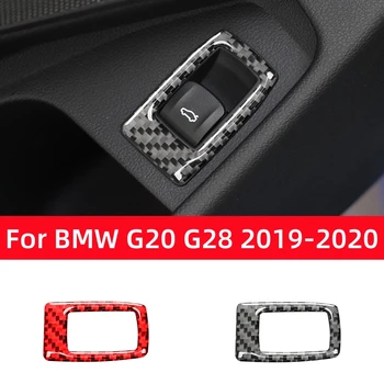 Pre BMW Radu 3 G20 G28 2019-2020 Auto Príslušenstvo Uhlíkových Vlákien Interiér Kufri Spínač Výbava Kryt Rámu Dekorácie, Nálepky