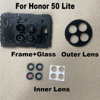 Pre Huawei Honor 50 Lite Späť Zadný Fotoaparát Sklo Objektívu Kryt S Rámom Samolepiace Nálepky Nahradenie NTS-L22 NTS-LX1 NTS-LX3