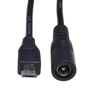 Prejsť 3A nabíjací kábel DC5521 autobus Micro USB kábel adaptéra 5.5x2.1mm autobusom do V8 rozhranie napájací kábel