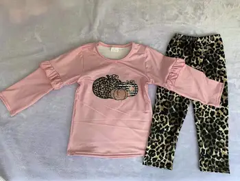 RTS Baby Dievčatá Oblečenie na Jar a na Jeseň Dievčatá Ružové Dlhý Rukáv Nastaviť Tekvica Leopard Tlač