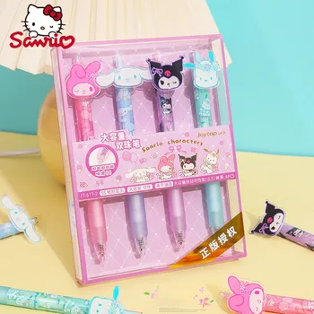 Sanrio 4pcs Stlačte High-Capacity Gélové Pero Kawaii Hello Kitty Kuromi Krásne Zabalený Roztomilý Patch Modelovanie Podpis Pero