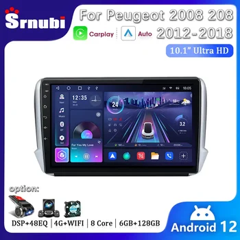 Srnubi Android Auto Rádio Multimediálny Prehrávač Stereo pre Peugeot 2008 208 2012 - 2018 2 Din Navigačný Bezdrôtový CarPlay Auto DVD