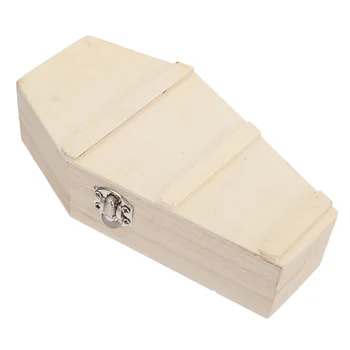 STOBOK Drevená Rakva Box: Veľká Nedokončená Dreva Fillable Závesné Box DIY drahocenná pamiatka Rakve Rakva Krúžok Box Rakve Dreva Rakva Zásobník