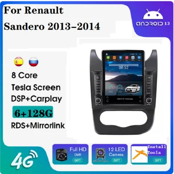 Tesla Android 11 8+128G car audio Pre Renault Sandero 2013-2014 IPS displej 4G WIFI carplay+auto dvd prehrávač s gps navigátor