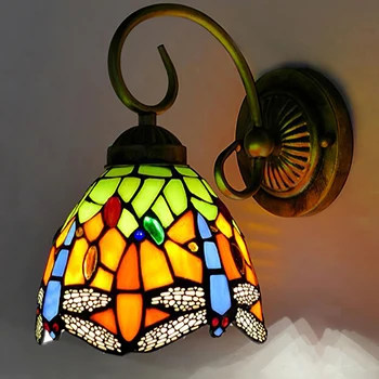 Tiffany LED Nástenné Svietidlo vitráže Iampshade Umenie Hore alebo Dole svetlá Spálňa Štúdia Chodby, Krb Dekorácie Zrkadlo svetlo