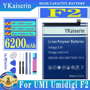 YKaiserin 6200mAh Batérie pre UMI Umidigi F2 Telefón Vysoko Kvalitné Náhradné Zálohovanie kontakty batérie pre UMI Umidigi F 2 Zadarmo Tloos