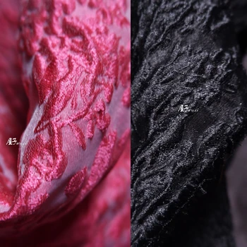 Žakárové Tkaniny Pevné, Tmavé trojrozmerné Štruktúry Oblečenie Dizajnér Handričkou Oblečenie Diy Šitie Rayon Polyester Materiál