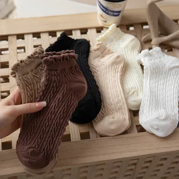 Ženy Jar Priedušnej Bavlny Prehrabať Ponožky Lady Žena Retro Móda Kórejský Japonský Štýl Lete Farbou Krátke Ponožky